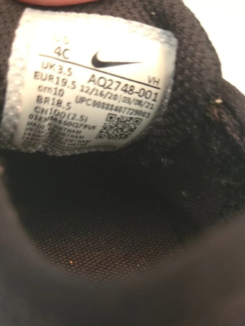 Nike Black & White Youth Slip-On Athletic Shoe - Picture 3 of 5